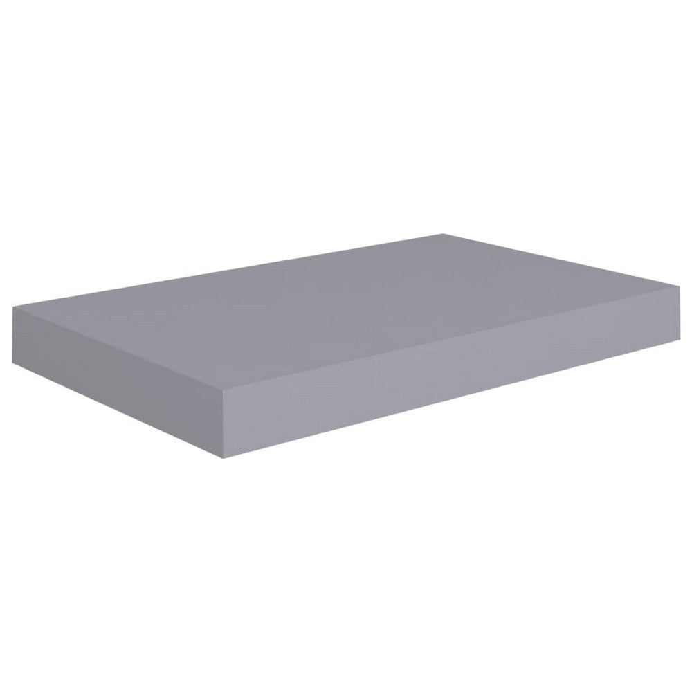 Yuna Floating Wall Shelf Set of 2, Gray Honeycomb MDF, Metal Accents, 16 Inch - BM339748