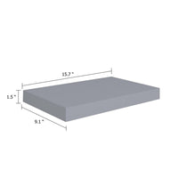 Yuna Floating Wall Shelf Set of 2, Gray Honeycomb MDF, Metal Accents, 16 Inch - BM339748