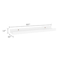 Suzzy Wall Mounting Shelves Set of 4, Floating Design, Gloss White MDF, 16 Inch - BM339749