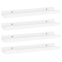 Suzzy Wall Mounting Shelves Set of 4, Floating Design, Gloss White MDF, 16 Inch - BM339749