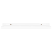 Suzzy Wall Mounting Shelves Set of 4, Floating Design, White Wood, 16 Inch - BM339750