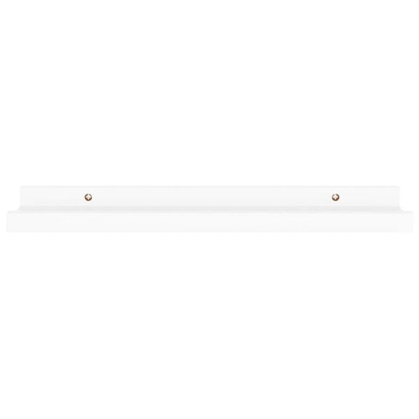 Suzzy Wall Mounting Shelves Set of 4, Floating Design, White Wood, 16 Inch - BM339750