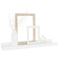 Suzzy Wall Mounting Shelves Set of 4, Floating Design, White Wood, 16 Inch - BM339750