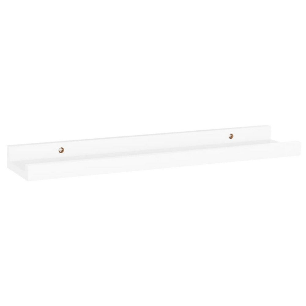 Suzzy Wall Mounting Shelves Set of 4, Floating Design, White Wood, 16 Inch - BM339750