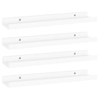 Suzzy Wall Mounting Shelves Set of 4, Floating Design, White Wood, 16 Inch - BM339750