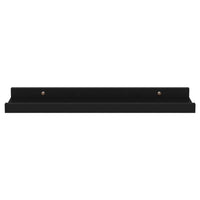 Suzzy Wall Mounting Shelves Set of 4, Floating Design, Black Wood, 16 Inch - BM339751
