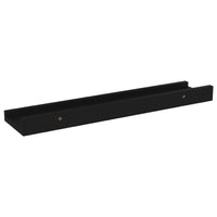 Suzzy Wall Mounting Shelves Set of 4, Floating Design, Black Wood, 16 Inch - BM339751