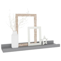Suzzy Wall Mounting Shelves Set of 4, Floating Design, Gray Wood, 16 Inch - BM339752
