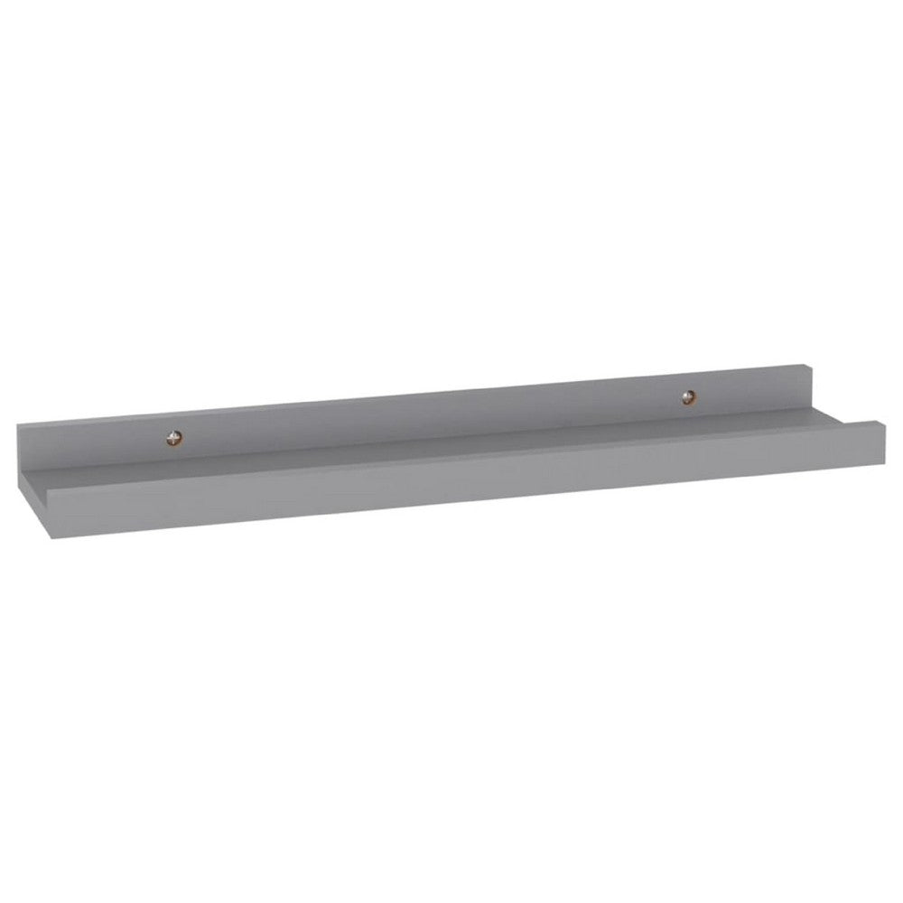 Suzzy Wall Mounting Shelves Set of 4, Floating Design, Gray Wood, 16 Inch - BM339752