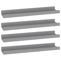 Suzzy Wall Mounting Shelves Set of 4, Floating Design, Gray Wood, 16 Inch - BM339752