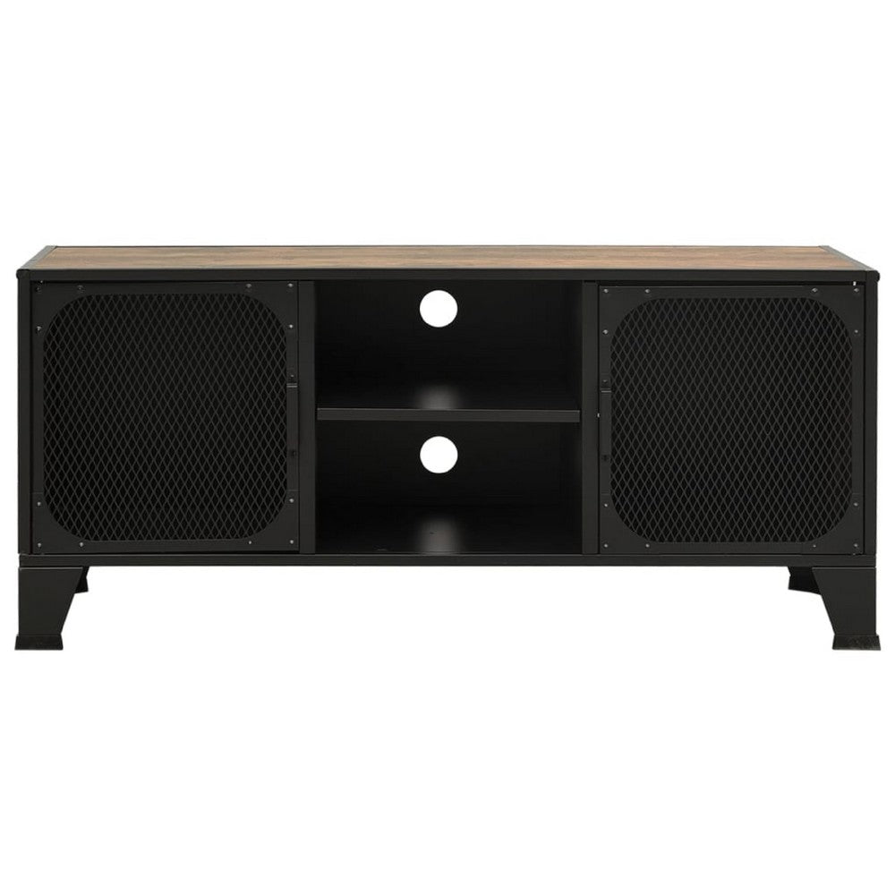 Andy TV Stand Media Cabinet, 2 Doors, 1 Shelf, 41 Inch Brown and Black - BM339757