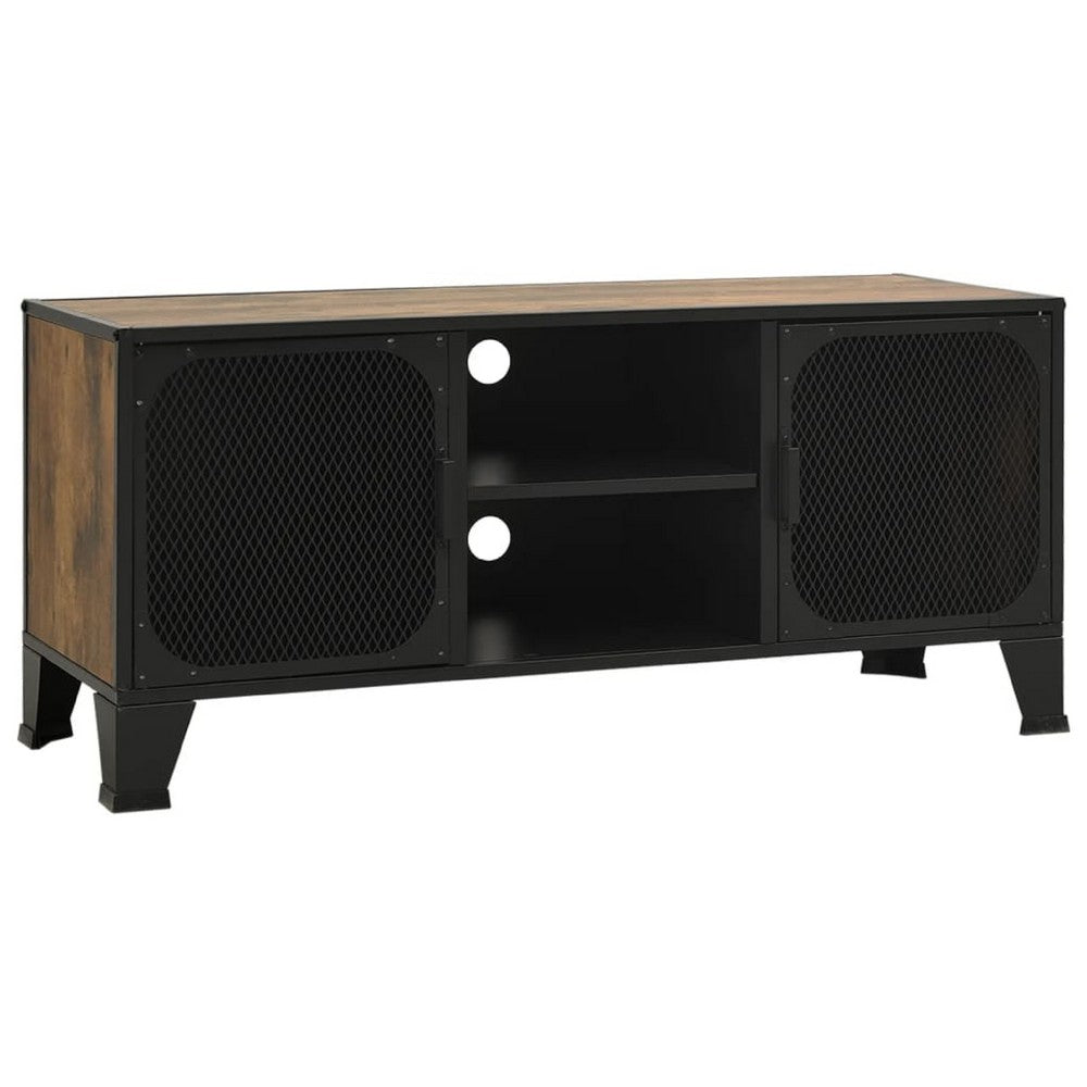 Andy TV Stand Media Cabinet, 2 Doors, 1 Shelf, 41 Inch Brown and Black - BM339757
