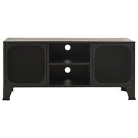 Andy 41 Inch TV Stand Media Cabinet, 2 Doors, 1 Shelf, Gray and Black - BM339758