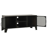 Andy 41 Inch TV Stand Media Cabinet, 2 Doors, 1 Shelf, Gray and Black - BM339758