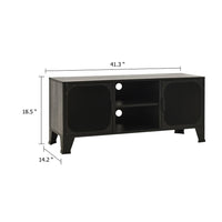 Andy 41 Inch TV Stand Media Cabinet, 2 Doors, 1 Shelf, Gray and Black - BM339758