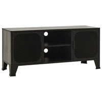 Andy 41 Inch TV Stand Media Cabinet, 2 Doors, 1 Shelf, Gray and Black - BM339758