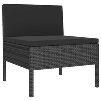 Penny 3pc Outdoor Corner Sofa Set, 2 Middle Seats, Black Faux Rattan - BM339764