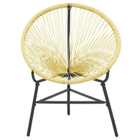 Jackie Outdoor Acapulco Chair, Beige Poly Rattan, Powder Coated Steel - BM339766