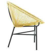 Jackie Outdoor Acapulco Chair, Beige Poly Rattan, Powder Coated Steel - BM339766