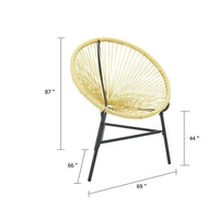 Jackie Outdoor Acapulco Chair, Beige Poly Rattan, Powder Coated Steel - BM339766