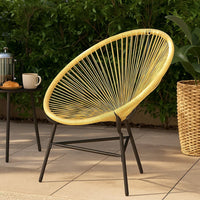 Jackie Outdoor Acapulco Chair, Beige Poly Rattan, Powder Coated Steel - BM339766