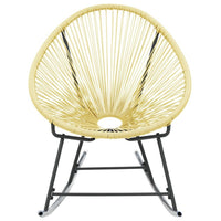 Jackie Rocking Acapulco Chair, Beige Poly Rattan, Powder Coated Steel - BM339767