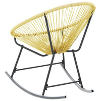 Jackie Rocking Acapulco Chair, Beige Poly Rattan, Powder Coated Steel - BM339767