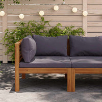 Linzy Outdoor Corner Sofa, Dim Gray Polyester, Brown Wood, 27 Inch - BM339769