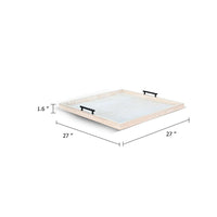 Yela Decorative Tray, 27x27 Square with Black Handles, Natural Brown - BM339780