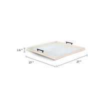 Yela Decorative Tray, 27x27 Square with Black Handles, Natural Brown - BM339780