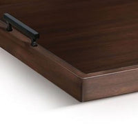 Yela Decorative Tray, 27x27 Square with Black Handles, Dark Brown - BM339781