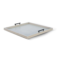 Yela Decorative Tray, 27x27 Square with Black Handles, Light Gray - BM339782