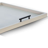 Yela Decorative Tray, 27x27 Square with Black Handles, Light Gray - BM339782