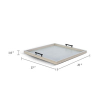 Yela Decorative Tray, 27x27 Square with Black Handles, Light Gray - BM339782