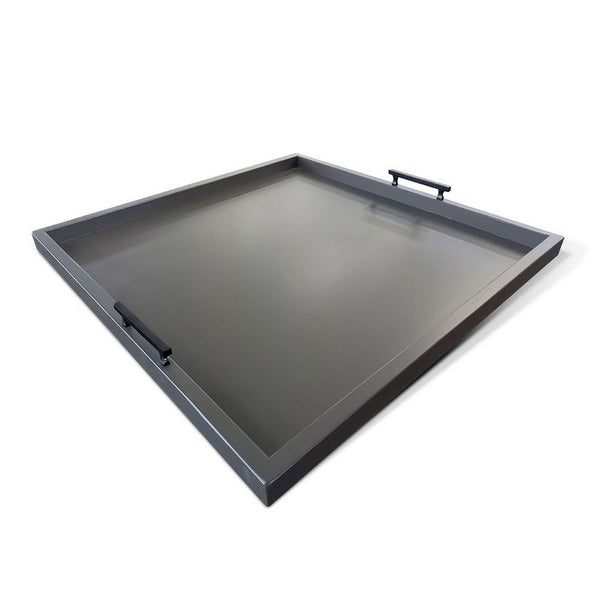 Yela Decorative Tray, 27x27 Square with Black Handles, Urban Bronze - BM339783