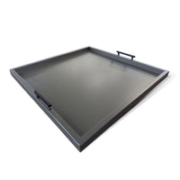 Yela Decorative Tray, 27x27 Square with Black Handles, Urban Bronze - BM339783