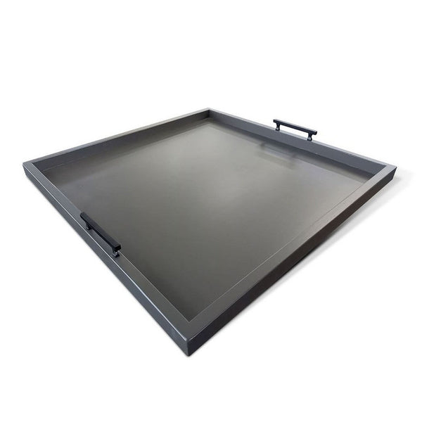 Yela Decorative Tray, 27x27 Square with Black Handles, Urban Bronze - BM339783