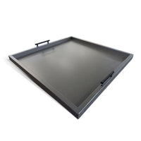 Yela Decorative Tray, 27x27 Square with Black Handles, Urban Bronze - BM339783