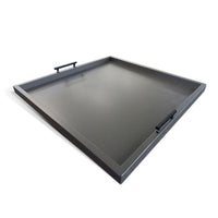 Yela Decorative Tray, 27x27 Square with Black Handles, Urban Bronze - BM339783