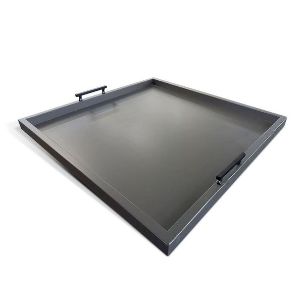 Yela Decorative Tray, 27x27 Square with Black Handles, Urban Bronze - BM339783