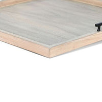Yela Decorative Tray, 27x27 Square with Black Handles, Wheat Gray - BM339784
