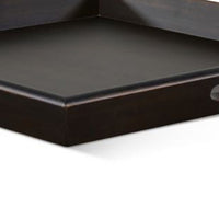 Decorative Tray, 27x27 Square with Cutout Handles, Black Solid Wood - BM339785