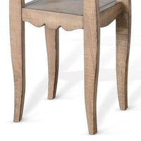 Zela Small Side End Table w Shelf and Curved Legs, Natural Brown, 11x14 Top - BM339786