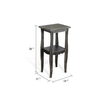 Zela Small Side End Table with Lower Shelf and Curved Legs, Black, 11x14 Top - BM339787
