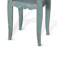 Zela Small Side End Table with Lower Shelf and Curved Legs, Sea Grass Green, 11x14 Top - BM339789