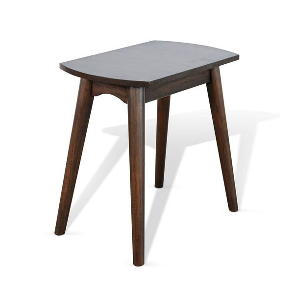 Neva Chairside Table, 24 Inch Rectangular Top, Angled Legs, Dark Brown - BM339791