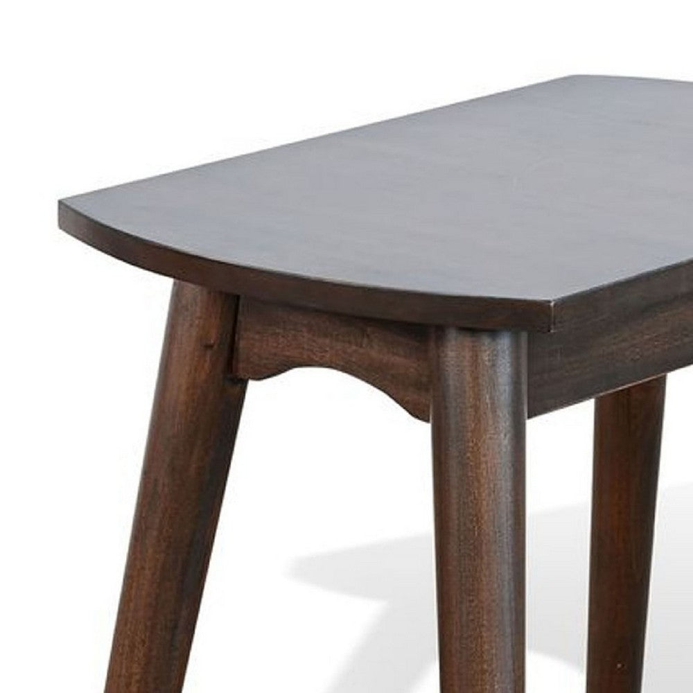 Neva Chairside Table, 24 Inch Rectangular Top, Angled Legs, Dark Brown - BM339791