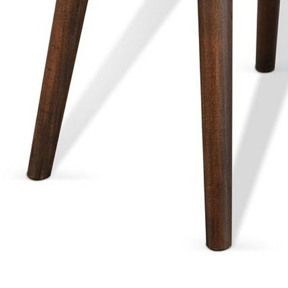 Neva Chairside Table, 24 Inch Rectangular Top, Angled Legs, Dark Brown - BM339791