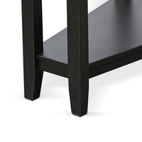 Yael Side End Table, 24 Inch Wedge Top with Open Shelf, Modern Black - BM339793
