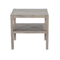 Fela Chair Side Table, 24 Inch Top with Open Shelf, Natural Brown - BM339794